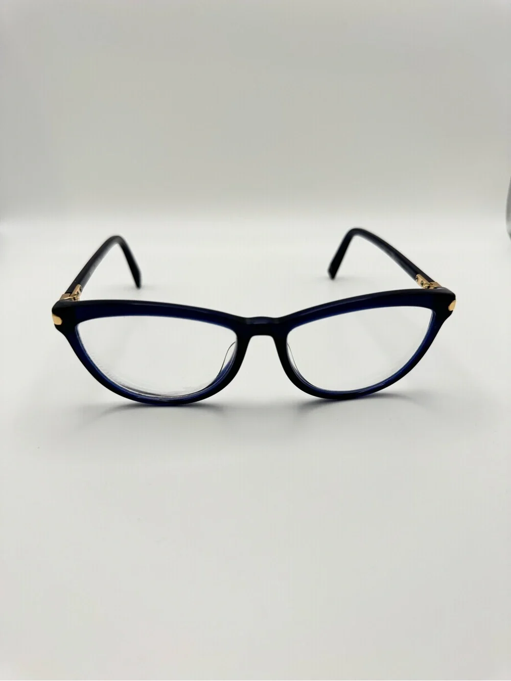 Warby Parker Eyeglasses Louise M 3356 Dark Blue Gold Cat Eye 52 15 135 mm Italy